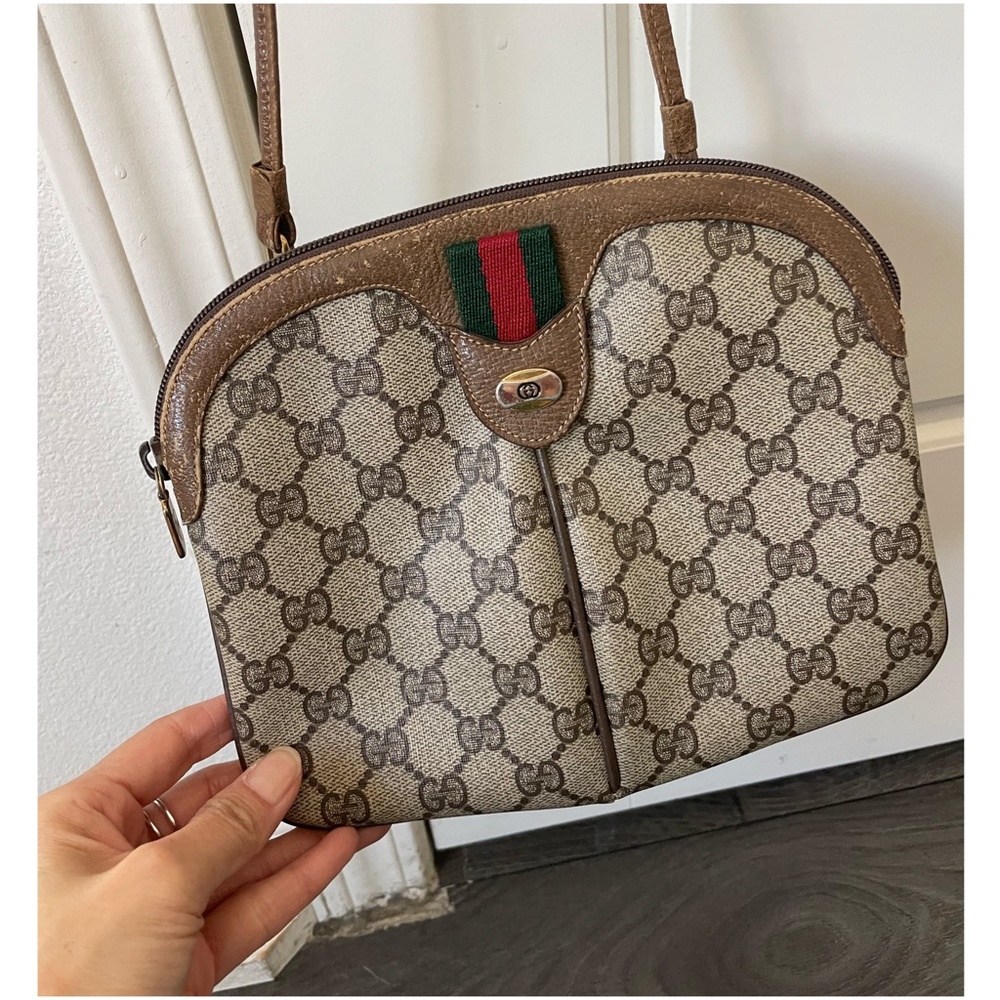 Authentic Vintage GUCCI GG Web Sherry Shoulder Crossbody Bag - Picture 2 of 13